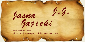 Jasna Gajicki vizit kartica